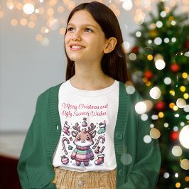 Camiseta Feliz Navidad y deliciosos dulces desearían renos