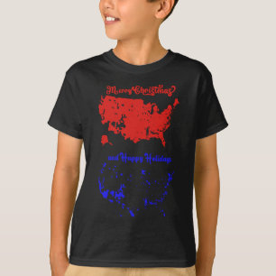 Camiseta Feliz Navidad Y Felices Fiestas Mapa Estadounidens