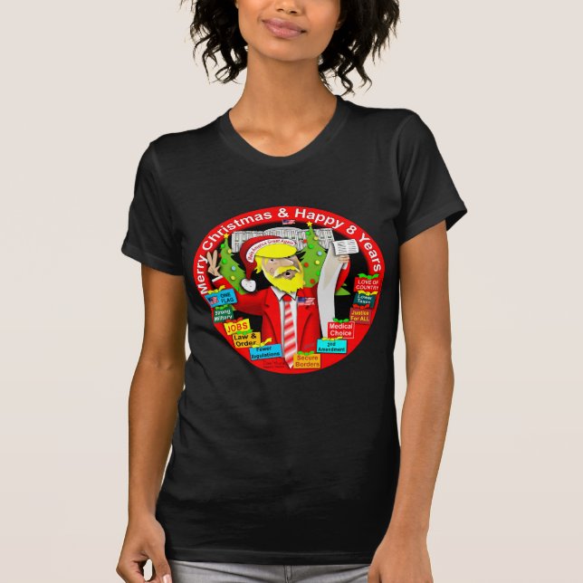 Camiseta Feliz Navidad y Feliz 8 años (Anverso)