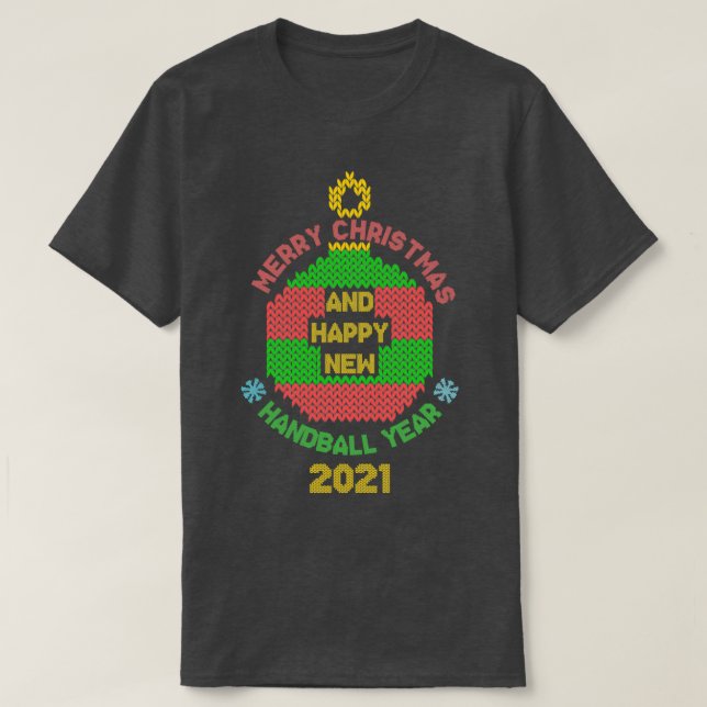 Camiseta Feliz Navidad y feliz año de balonmano 2021 (Diseño del anverso)