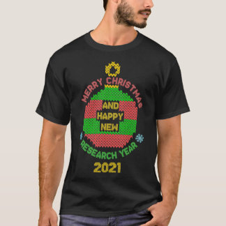Camiseta Feliz Navidad y feliz año de investigación 2021