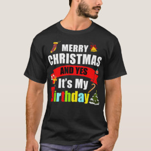 Camiseta Feliz Navidad Y Sí, Es Mi Prima De Cumpleaños