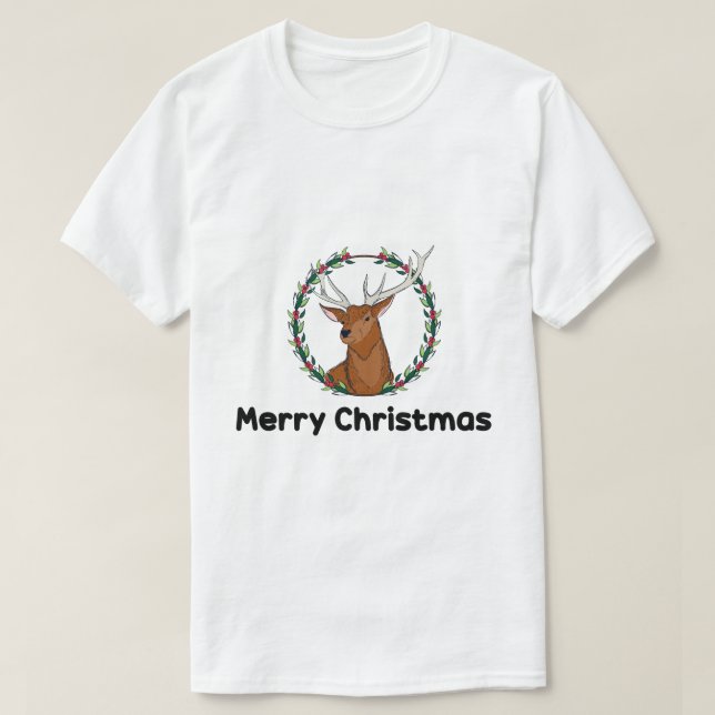 Camiseta Feliz Navidad y temporada de Boho Deer (Diseño del anverso)