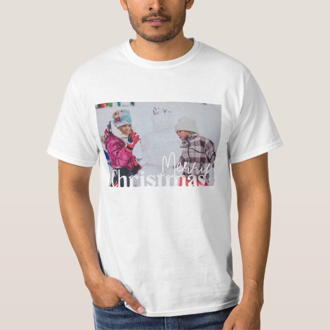 Camiseta Feliz Navidad y tu foto (Anverso)