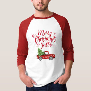 Camiseta Feliz Navidad y vintage Camión Rojo