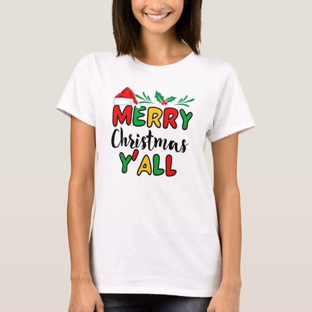 Camiseta Feliz Navidad Y'all (Anverso)