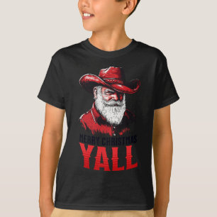 Camiseta Feliz Navidad Yall Cowboy Santa Texas Western Ho
