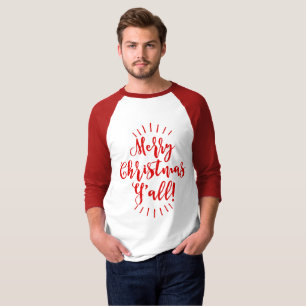 Camiseta Feliz Navidad Y'all Cute Typography Unisex