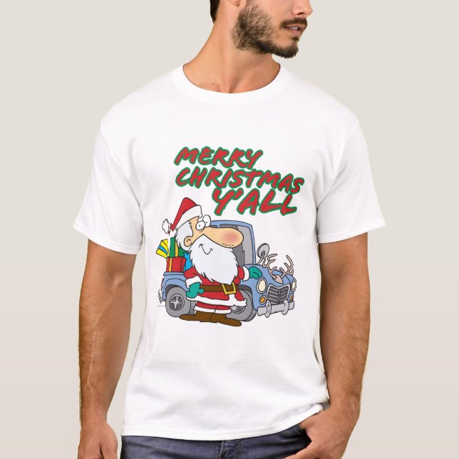 Camiseta feliz navidad yall redneck santa (Anverso)