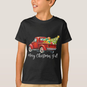 Camiseta Feliz Navidad Y'all Retro Navidades de Camiones Ro