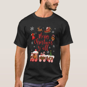 Camiseta Feliz Navidad Y'all Santa Clause Navidades Paja
