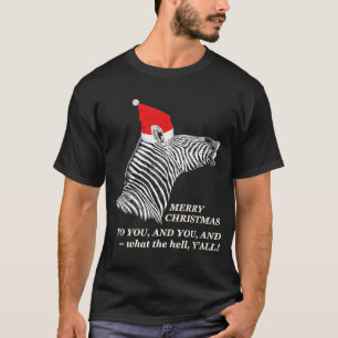 Camiseta Feliz Navidad Y'all Zebra
