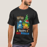 Camiseta Feliz Navidades de Chrismukkah, rana Hanukkah<br><div class="desc">Feliz Navidad de Chrismukkah, Hanukkah Frog. Este feliz disfraz de Chrismukkah es para papá, mamá, abuela, abuelo, tío, tía, tía, tía, nana que ama a Frog.</div>