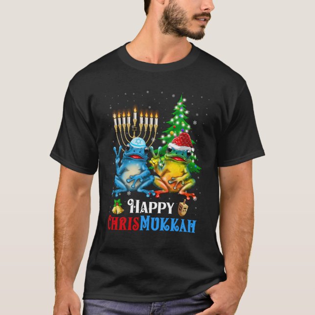 Camiseta Feliz Navidades de Chrismukkah, rana Hanukkah (Anverso)