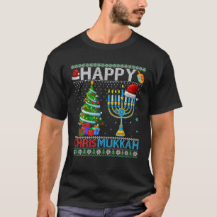 Camiseta Feliz Navidades judíos de Chrismukkah Hanukkah