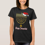 Camiseta Feliz Navidades judíos de Chrismukkah Hanukkah Hol<br><div class="desc">Felices Navidades judíos de Chrismukkah Hanukkah Holiday Chanukah</div>