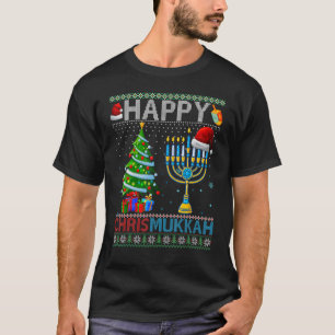 Camiseta Feliz Navidades judíos de Chrismukkah Hanukkah Hol