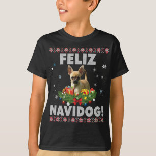 Camiseta Feliz Navidog Chihuahua Perro Sueño Santa Chr
