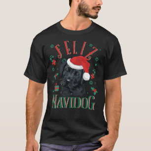Camiseta Feliz Navidog Cute negro Labrador recuperador de c