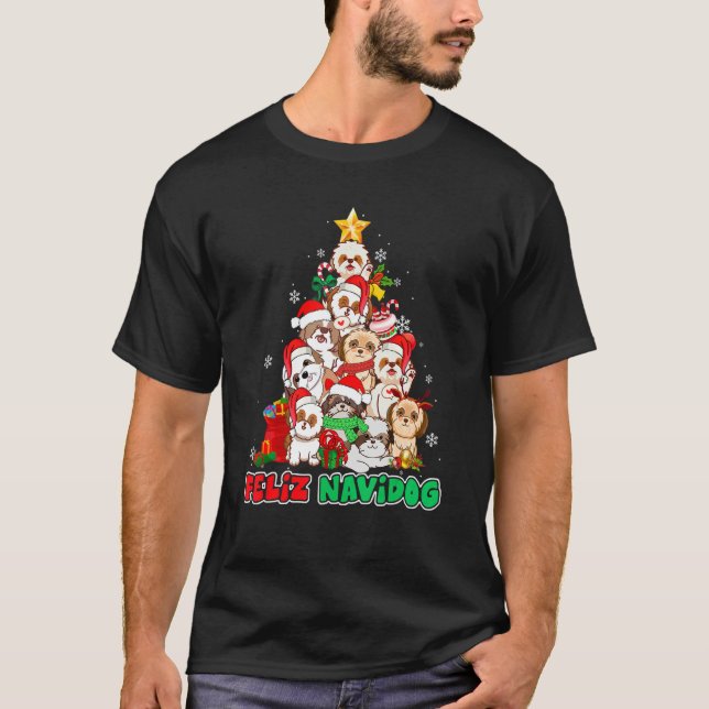Camiseta Feliz Navidog Feliz Navidad Christmas Shih Tzu Dog (Anverso)