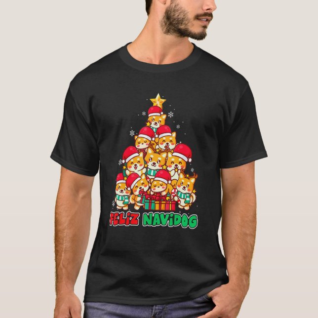 Camiseta Feliz Navidog Feliz Navidad Christmas Welsh Corgi  (Anverso)