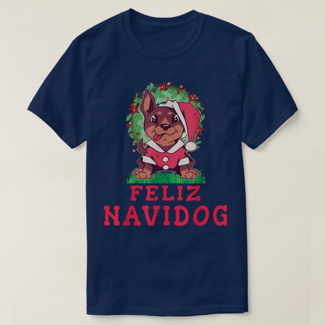 Camiseta Feliz Navidog Feliz Navidad Estrellas de Navidades (Diseño del anverso)