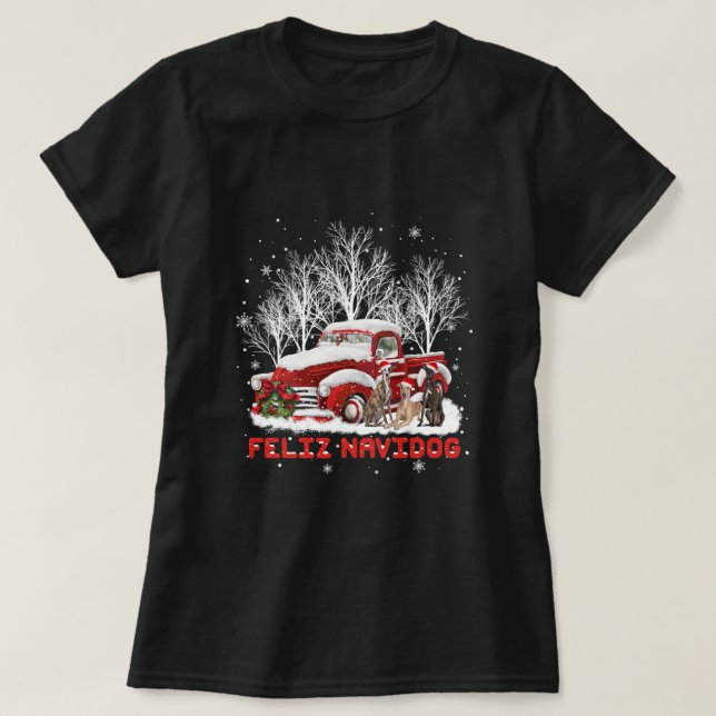 Camiseta Feliz Navidog Greyhound Christmas Dog Lovers (Diseño del anverso)
