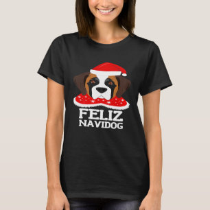 Camiseta Feliz Navidog Merry Christmas Dog Saint Bernard
