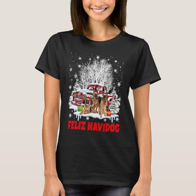 Camiseta Feliz Navidog Merry Xmas Santa German Shepherd Pla (Anverso)