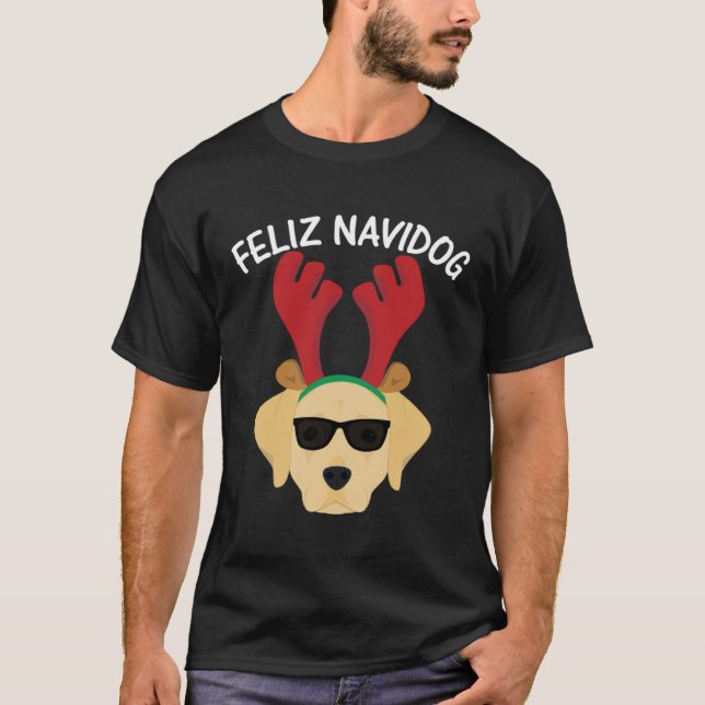 Camiseta Feliz navidog Navidad Labrador Navidad recuperador (Anverso)