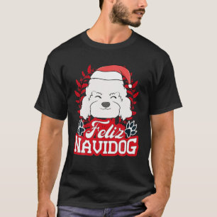 Camiseta FELIZ NAVIDOG Navidad Poodle Santa Hat Merry Chris