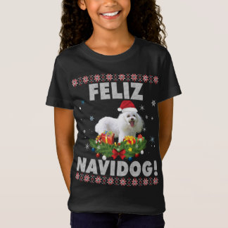 Camiseta Feliz Navidog Poodle Dog Navidades suéteres feos