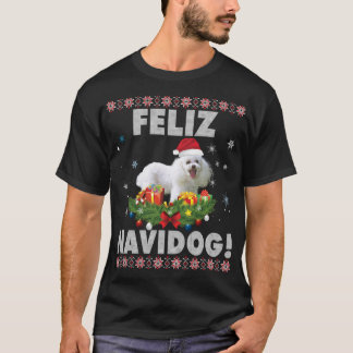 Camiseta Feliz Navidog Poodle Dog Navidades suéteres feos