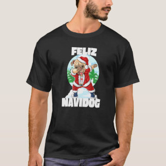 Camiseta Feliz Navidog Pug divertido haciendo dabbing Santa