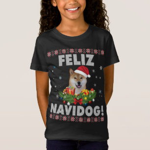 Camiseta Feliz Navidog Shiba Inu Dog Sueño dulce Santa Chr