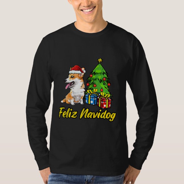 Camiseta Feliz Navidog Welsh Corgi Santa Hat Navidades (Anverso)