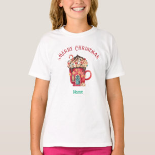 Camiseta Feliz nombre navideño casa de dulces, juventud XS 