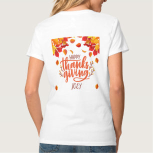 Camiseta feliz nombre personalizado del día de gracias