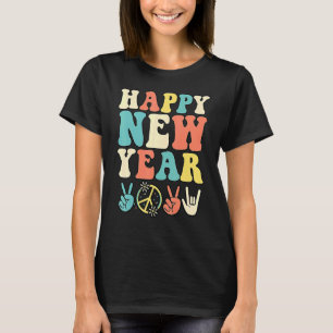 Camiseta Feliz Nuevo Año Hippie 2023 Signo De Paz Y Amor Ha