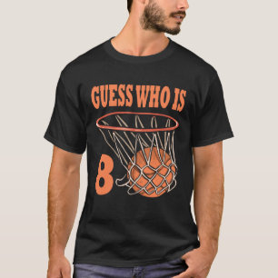 Camiseta Feliz octavo cumpleaños, baloncesto de 8 años, oct