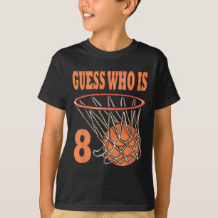 Camiseta Feliz octavo cumpleaños, baloncesto de 8 años, oct