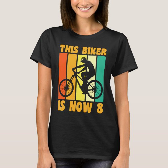 Camiseta Feliz octavo cumpleaños Ciclismo de 8 años 8º B (Anverso)