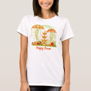 Camiseta Feliz Onam Umbrellas