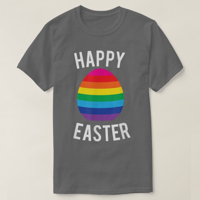 Camiseta Feliz Orgullo Gay de Pascua Diversión en Huevo Arc (Diseño del anverso)