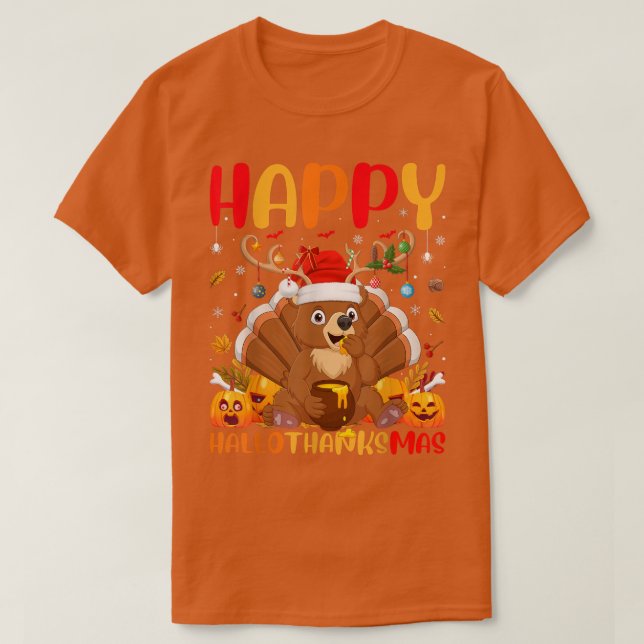 Camiseta Feliz Oso a los Animales Feliz Oso HolaGraciasMas (Diseño del anverso)