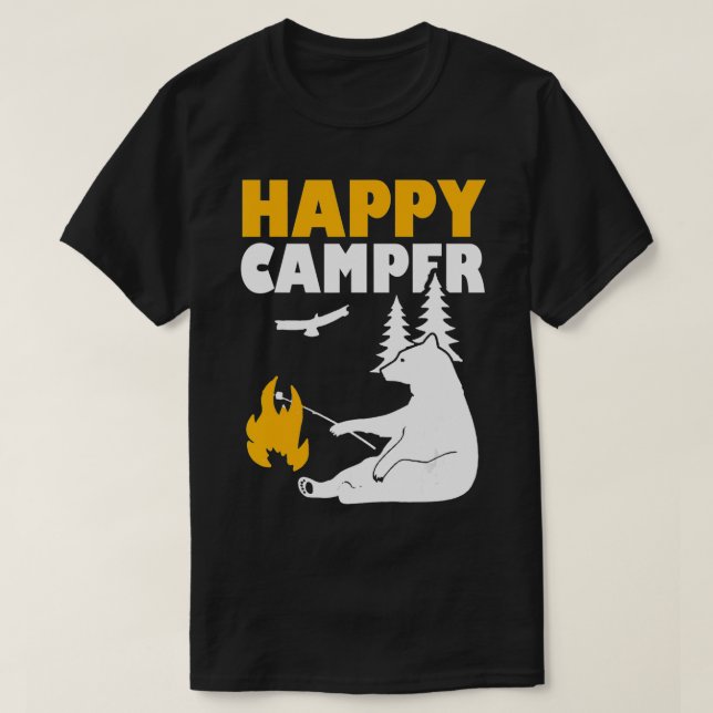 Camiseta Feliz Oso de Camper Camping para hombres mujeres y (Diseño del anverso)