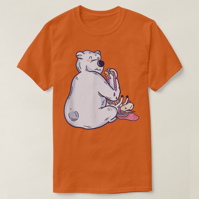 CAMISETA FELIZ OSO DE POLA COMIENDO UN UNICORN (Diseño del anverso)