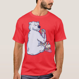 CAMISETA FELIZ OSO DE POLA COMIENDO UNA SUPERFICIE UNICORN