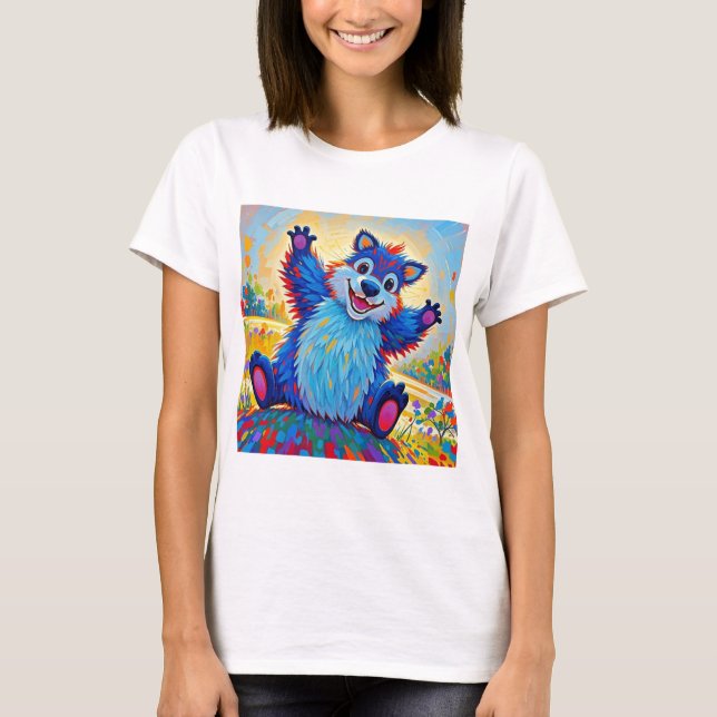 Camiseta Feliz oso gracioso Resumen arte animal lindo (Anverso)