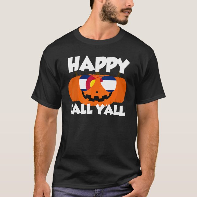 Camiseta Feliz otoño a la Calabaza de Acción de Gracias Col (Anverso)